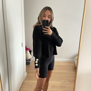 Zara black turtleneck sweater With arm detail